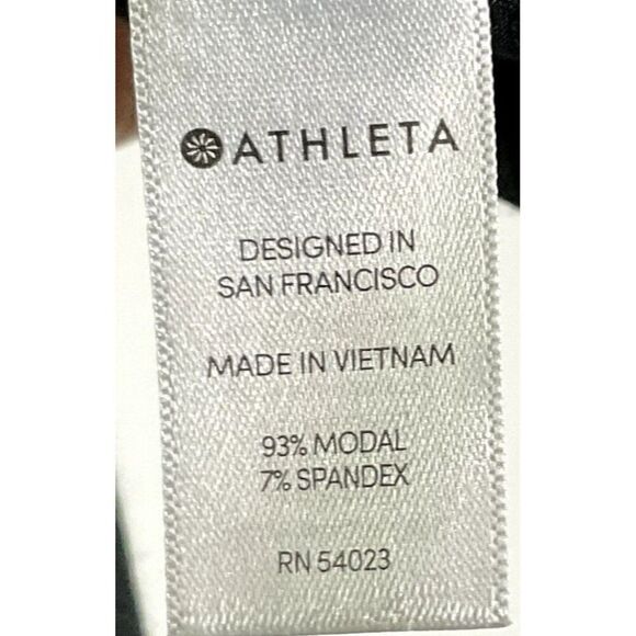 Athleta Draped Crew Dress in black, size medium, 93% Modal, 7% Spandex - Picture 13 of 15